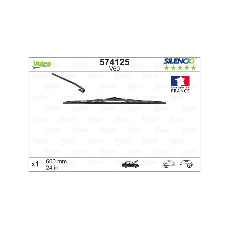 1 Balai D'Essuie-Glace 600mm Pour Peugeot Renault Dacia Duster VW 1613291580