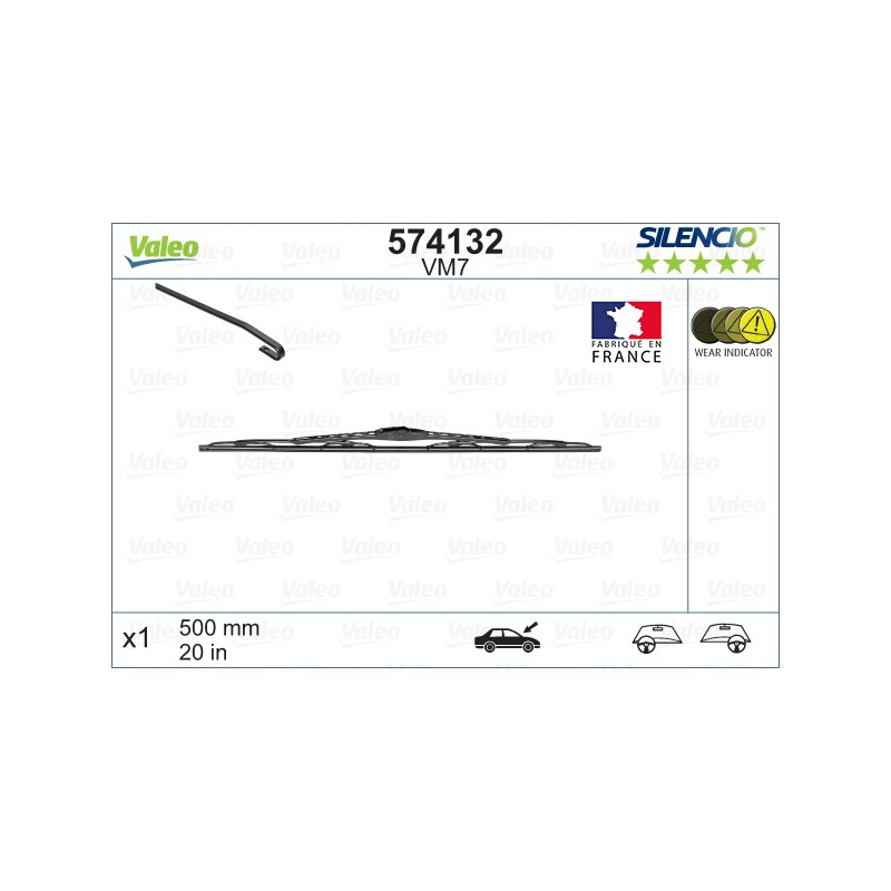 1 Balai D'Essuie-Glace 500mm Pour Peugeot Renault Dacia VW 288903211R 8200769217