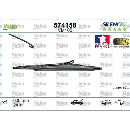 1 Balai D'Essuie-Glace 600mm Pour Peugeot Renault VW BMW 1609361380 2889000QAJ