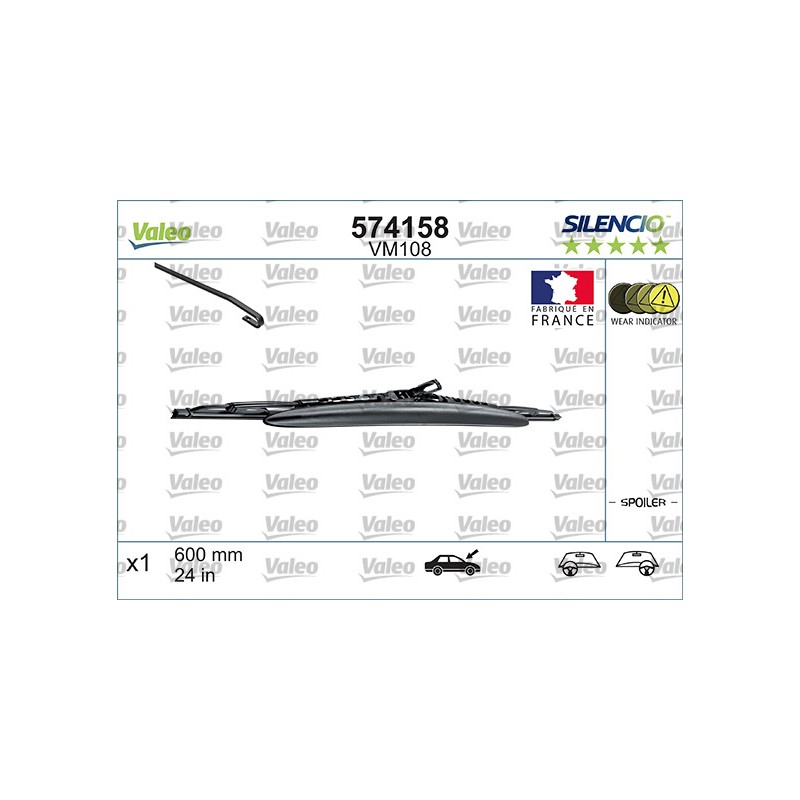 1 Balai D'Essuie-Glace 600mm Pour Peugeot Renault VW BMW 1609361380 2889000QAJ