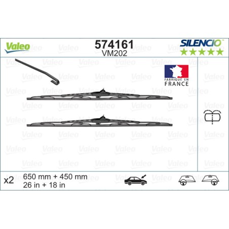 2 Balais D'Essuie-Glace 650mm 450mm Pour Renault Avantime Espace III