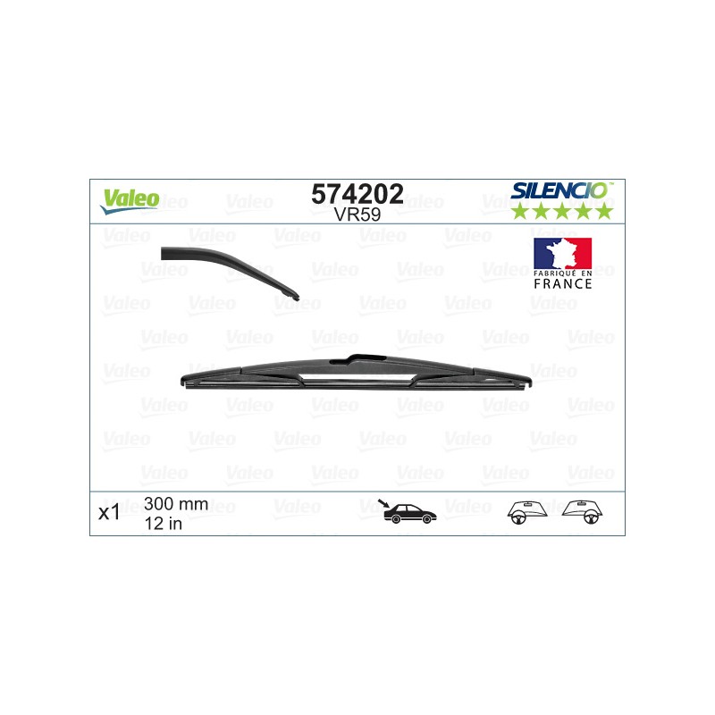 1 Balai D'Essuie-Glace Arrière 300mm Pour Peugeot Renault Opel Ford 1611607680