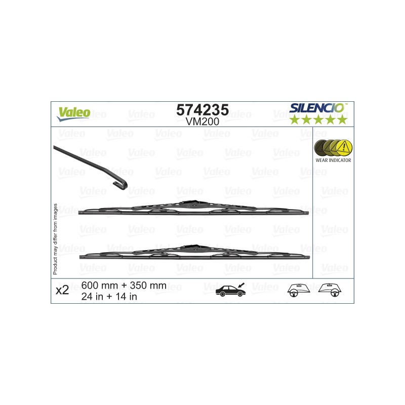 2 Balais D'Essuie-Glace 600mm 350mm Pour Opel Karl Vauxhall Viva 1272144 1272146