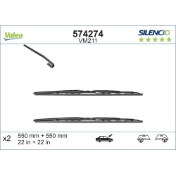 2 Balais D'Essuie-Glace 550mm Pour Audi A4 4B0998002