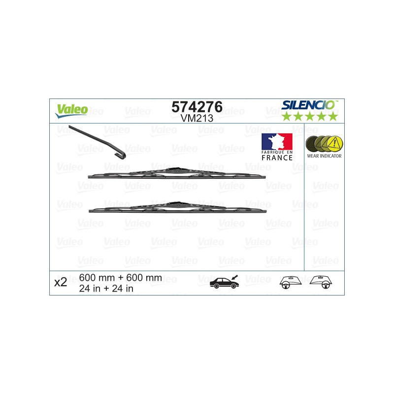 2 Balais D'Essuie-Glace 600mm Pour Opel Meriva A Zafira Vauxhall Meriva MK I (A)