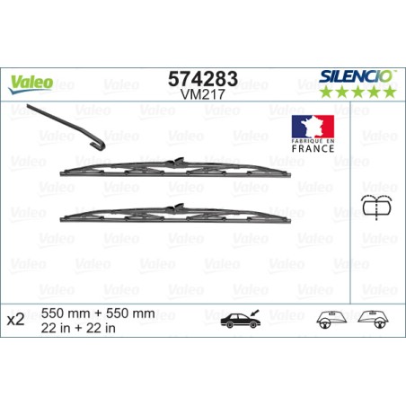 2 Balais D'Essuie-Glace 550mm Pour Peugeot 405 I II