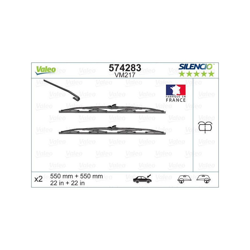 2 Balais D'Essuie-Glace 550mm Pour Peugeot 405 I II