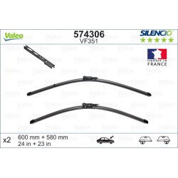 2 Balais D'Essuie-Glace 600mm 580mm Pour BMW Série 5 E60 E61 6 E63 E64 0431438