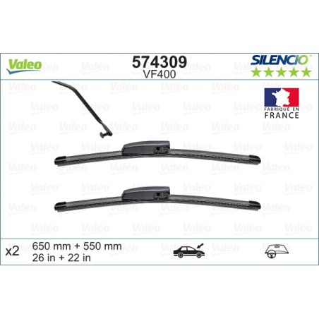 2 Balais D'Essuie-Glace 650mm 550mm Pour Renault Grand Scénic II 7711230011