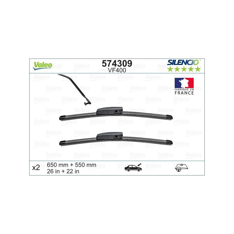 2 Balais D'Essuie-Glace 650mm 550mm Pour Renault Grand Scénic II 7711230011