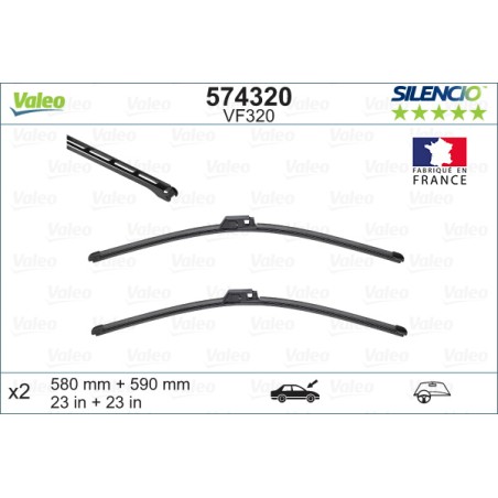 2 Balais D'Essuie-Glace 590mm 580mm Pour Audi A8 4E0998002