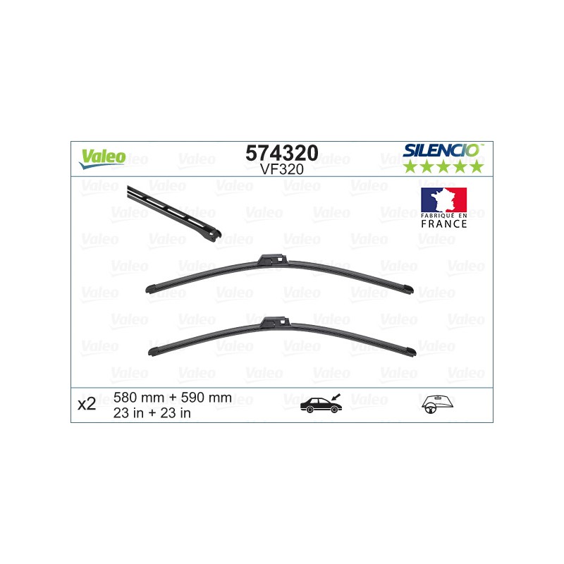2 Balais D'Essuie-Glace 590mm 580mm Pour Audi A8 4E0998002