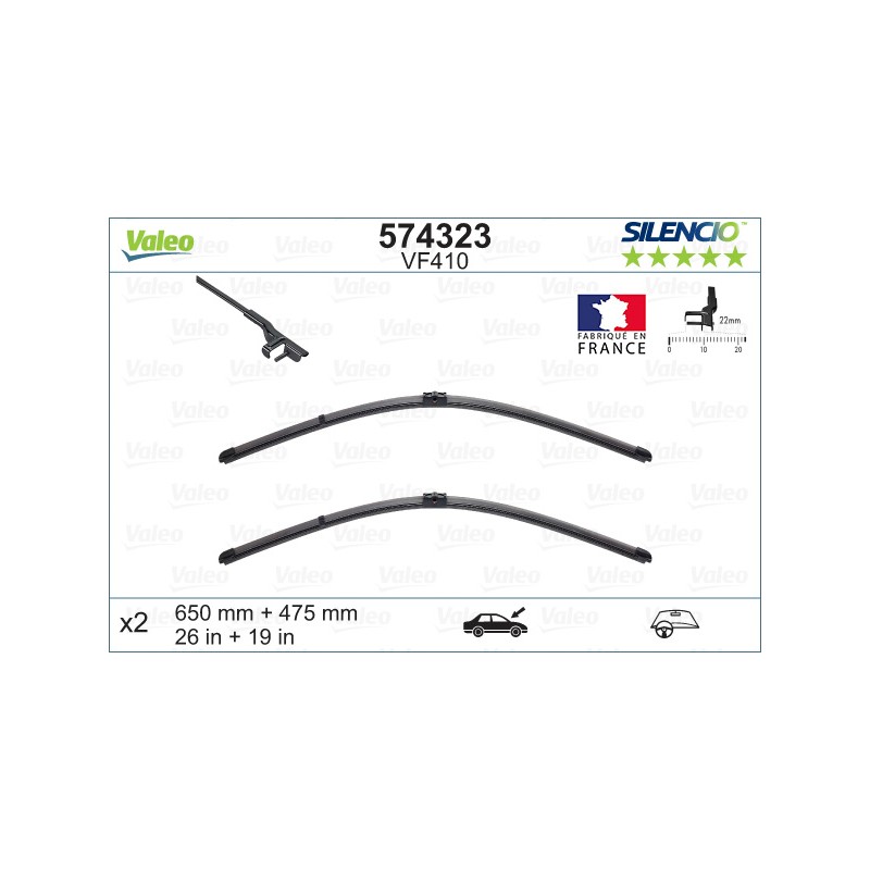 2 Balais D'Essuie-Glace 650mm 475mm Pour Citroën C5 I II 6426ZE 6426-YQ 6426-ZE