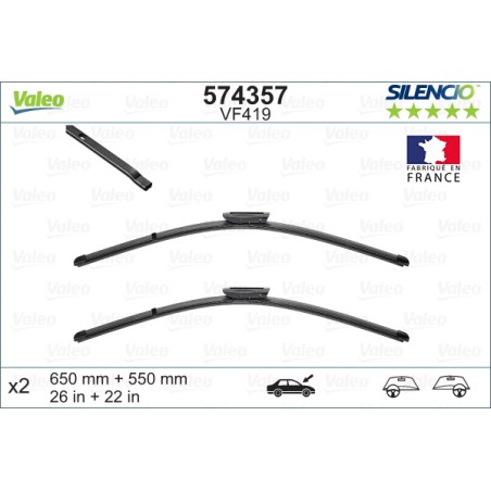 2 Balais D'Essuie-Glace 650mm 550mm Pour Renault Grand Scénic II MERCEDES GLE
