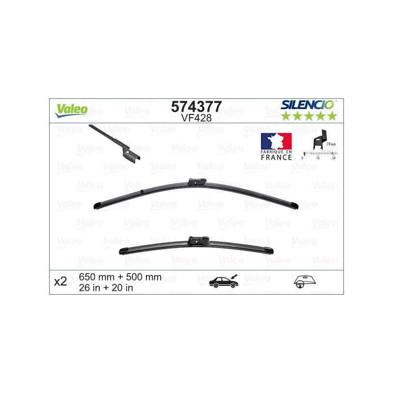 2 Balais D'Essuie-Glace 650mm 500mm Pour BMW Lexus Volvo 61619466377 31457755