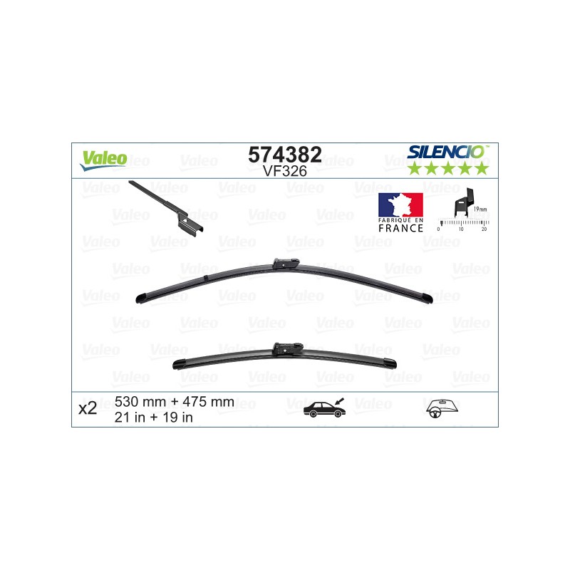 2 Balais D'Essuie-Glace 530mm 475mm Pour VW Polo Seat Cordoba Ibiza III
