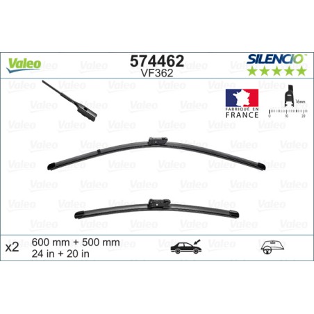 2 Balais D'Essuie-Glace 600mm 500mm Pour VW Audi A4 Porsche 8F1998002A 95B998001