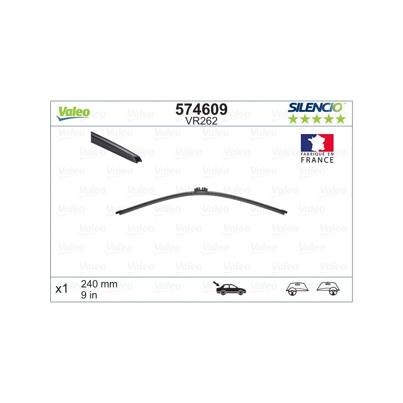 1 Balai D'Essuie-Glace Arrière 240mm Pour Renault 5 Ford Alpine Citroën