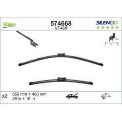 2 Balais D'Essuie-Glace 650mm 400mm Pour Peugeot BMW Ford Citroën 1642334680