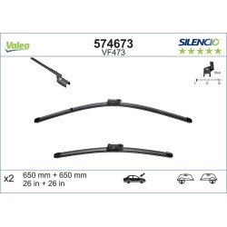 2 Balais D'Essuie-Glace 650mm Pour Peugeot Opel Chevrolet Vauxhall 6423N8 6423N9