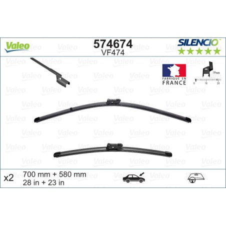 2 Balais D'Essuie-Glace 700mm 580mm Pour Opel Meriva B Vauxhall Meriva (B)