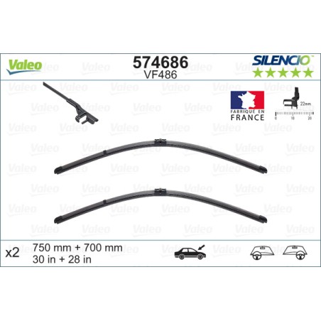 2 Balais D'Essuie-Glace 750mm 700mm Pour Renault Espace IV 7711230017