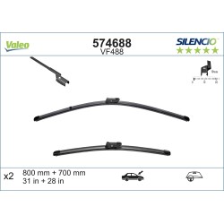 2 Balais D'Essuie-Glace 800mm 700mm Pour Peugeot Renault Opel Citroën 13385437