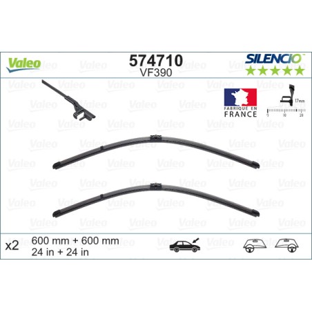2 Balais D'Essuie-Glace 600mm Pour MERCEDES Classe C T-Model