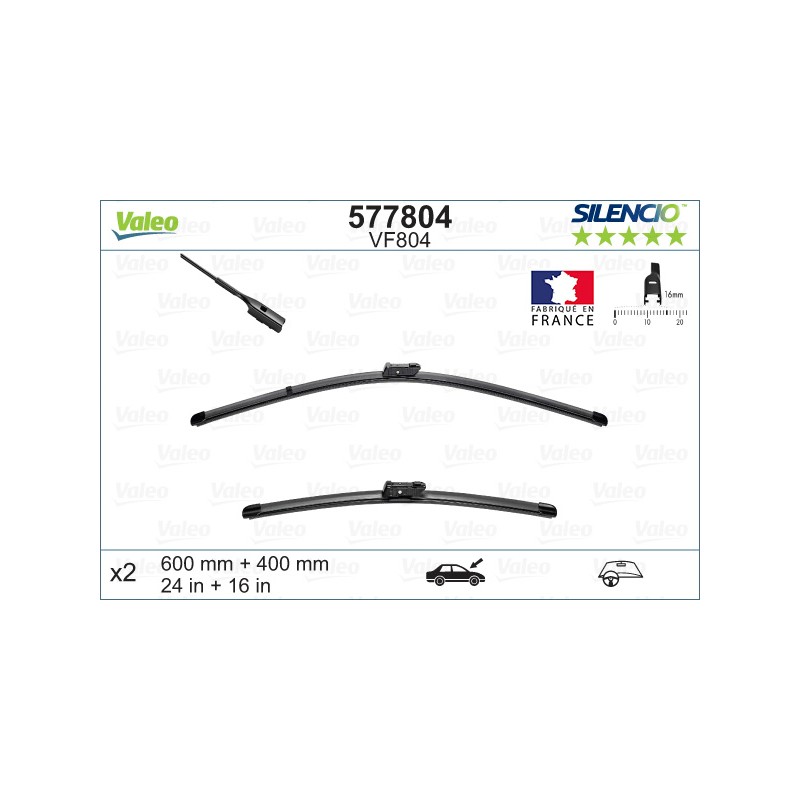 2 Balais D'Essuie-Glace 600mm 400mm Pour Peugeot Opel Skoda Citroën 9835425680