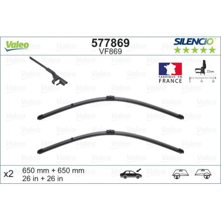 2 Balais D'Essuie-Glace 650mm Pour Citroën Xsara Picasso MERCEDES Classe S SL