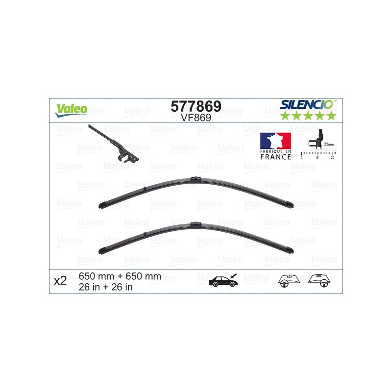 2 Balais D'Essuie-Glace 650mm Pour Citroën Xsara Picasso MERCEDES Classe S SL