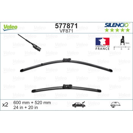 2 Balais D'Essuie-Glace 600mm 520mm Pour Audi A5 A6 A7 TT Porsche Panamera