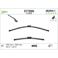 2 Balais D'Essuie-Glace 750mm 500mm Pour Ford Transit BK31S17528AA BK3JS17528AA