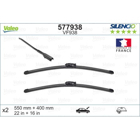 2 Balais D'Essuie-Glace 550mm 400mm Pour Renault Express Dacia Lodgy