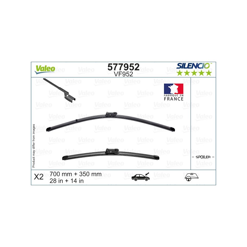 2 Balais D'Essuie-Glace 700mm 350mm Pour Ford Fiesta VII Puma Toyota C-HR