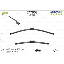2 Balais D'Essuie-Glace 600mm 430mm Pour Peugeot Opel Fiat Toyota 9820343580