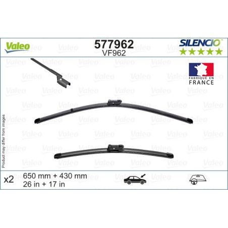 2 Balais D'Essuie-Glace 650mm 430mm Pour Peugeot BMW Cupra DS 1686454580 5A1A445