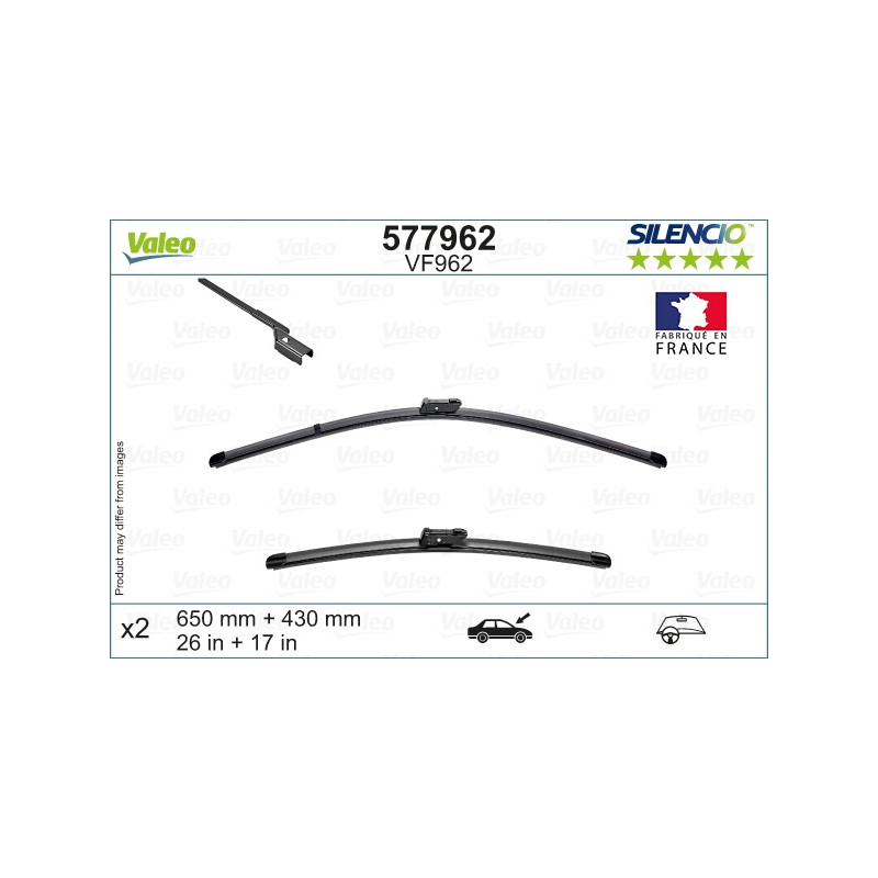 2 Balais D'Essuie-Glace 650mm 430mm Pour Peugeot BMW Cupra DS 1686454580 5A1A445