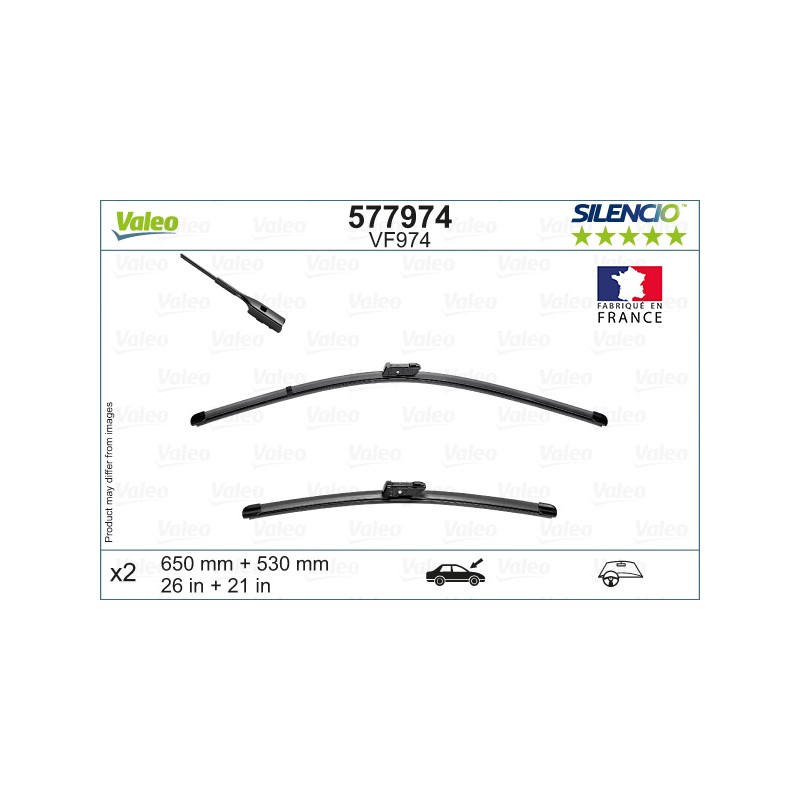 2 Balais D'Essuie-Glace 650mm 530mm Pour VW Audi Skoda Land Rover 761998002