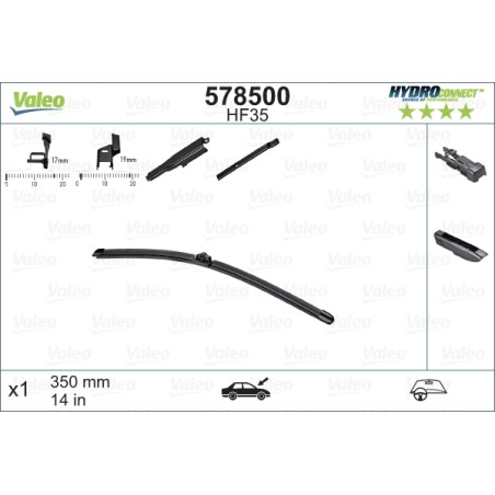 1 Balai D'Essuie-Glace 350mm Pour Renault Opel Fiat 500 Ford 288B57752R 71805145