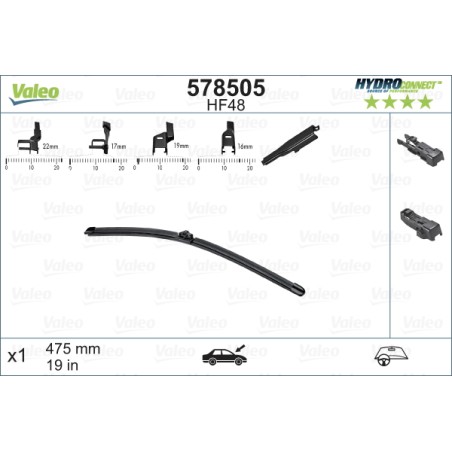 1 Balai D'Essuie-Glace 475mm Pour Renault VW EOS Audi Seat 288900838R 1K1955426A