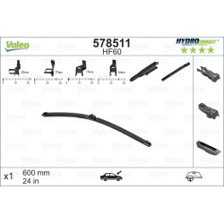 1 Balai D'Essuie-Glace 600mm Pour Peugeot Renault Dacia VW 1610672580 288900838R