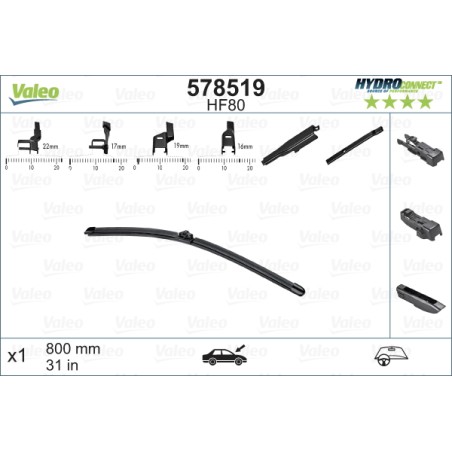 1 Balai D'Essuie-Glace 800mm Pour Peugeot 3008 Renault Opel Citroën 1608242080