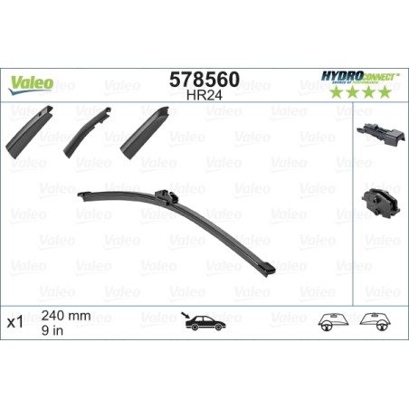 1 Balai D'Essuie-Glace Arrière 240mm Pour Peugeot Renault VW Audi 287909786R