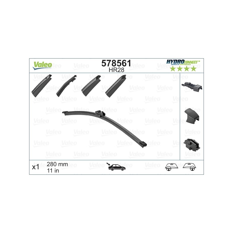 1 Balai D'Essuie-Glace Arrière 280mm Pour VW Audi Seat BMW 5G6955427D 0036625