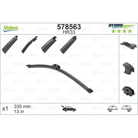 1 Balai D'Essuie-Glace Arrière 335mm Pour Renault VW Audi Seat 1T0955427B
