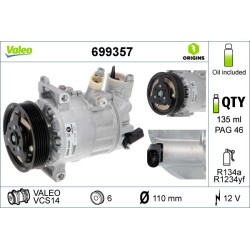 Compresseur De Clim Pour Renault VW Audi Seat 5Q0816803C 1K0820803G 1K0820803H