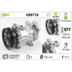 Compresseur De Clim Pour Renault Clio II Kangoo Megane I Thalia Nissan Kubistar