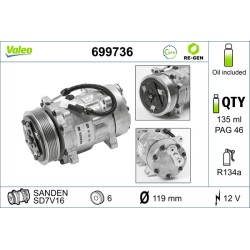 Compresseur De Clim Pour Peugeot Opel Fiat Citroën 6453L4 1854083 71791315