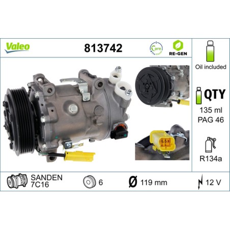 Compresseur De Clim Pour Peugeot 308 3008 5008 Partner Citroën Berlingo C4 I